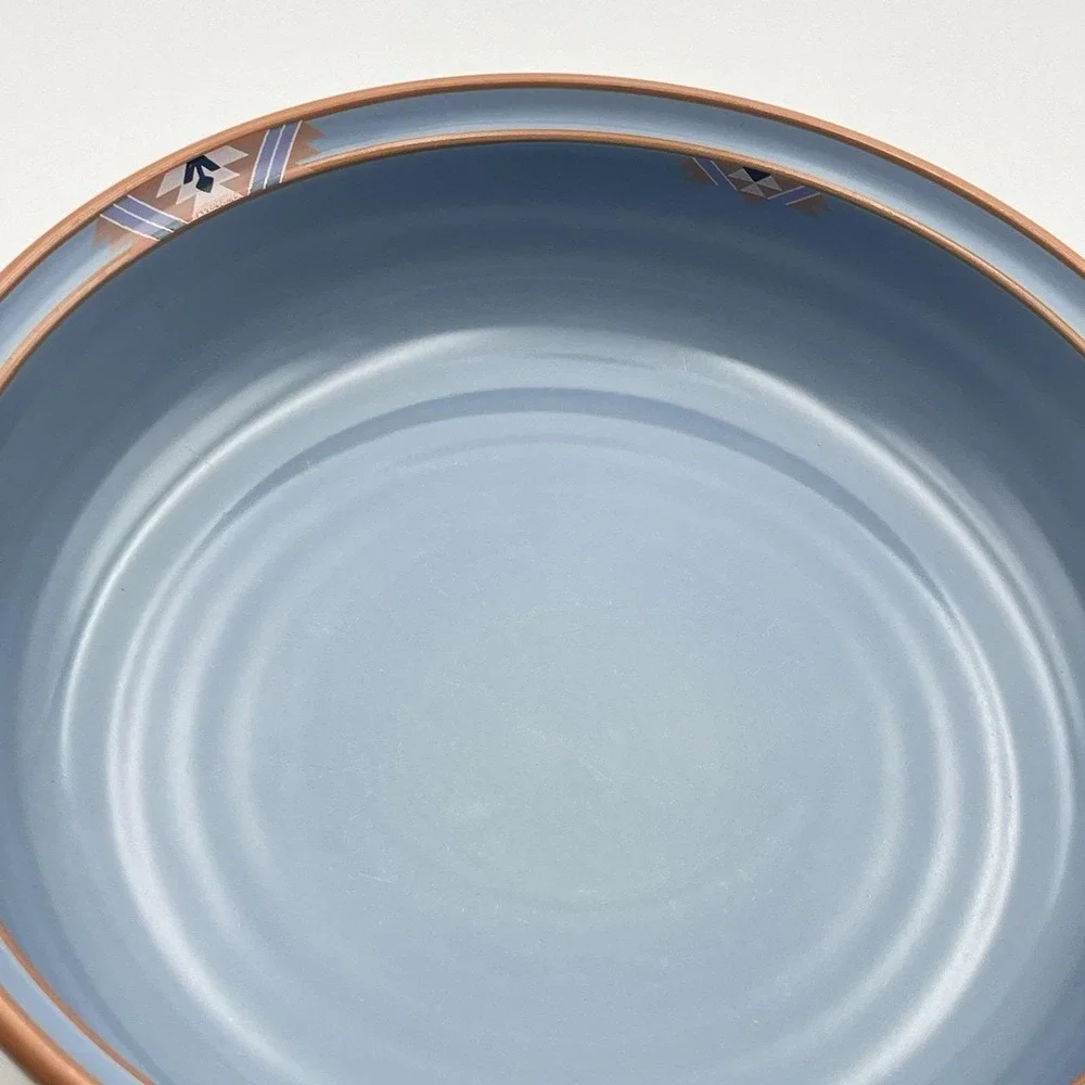 Vintage 1980s Noritake Blue Adobe Stoneware Serving Bowl 9.5
